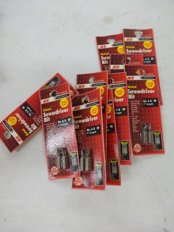 lot 63 image: lot of 10 slotted screwdriver bits