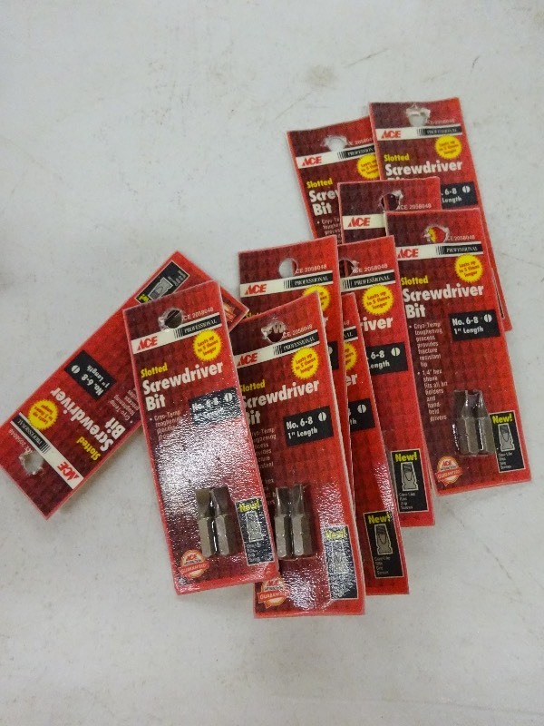 lot 64 image: lot of 10 slotted screwdriver bits