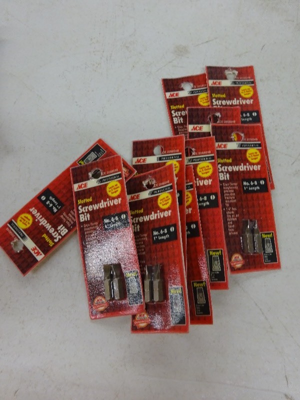 lot 65 image: lot of 10 slotted screwdriver bits