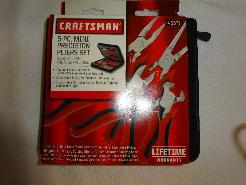 lot 76 image: Craftsman 5 pc mini precision pliers set