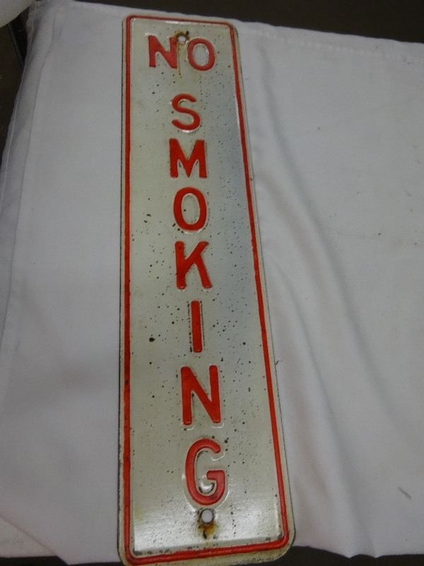 Porcelin No Smoking Sign
