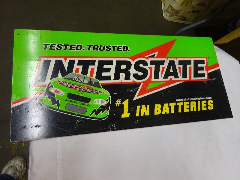 Interstate battery sign plastic