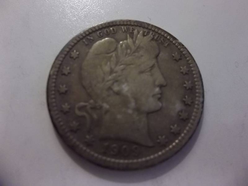 1909 Barber Quarter High Grade Nice Patina
