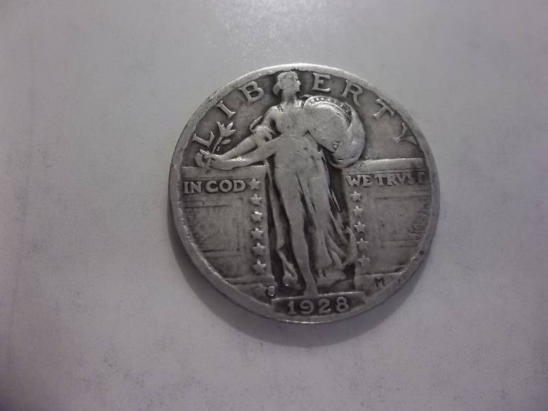 1928 S Standing Liberty Quarter Strong Date