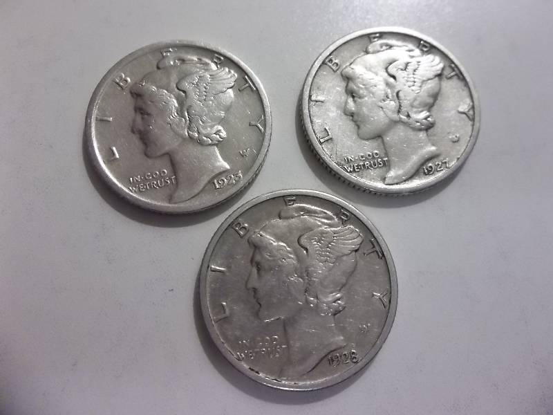 1923, 1927, 1928 Mercury Dimes All High Grades