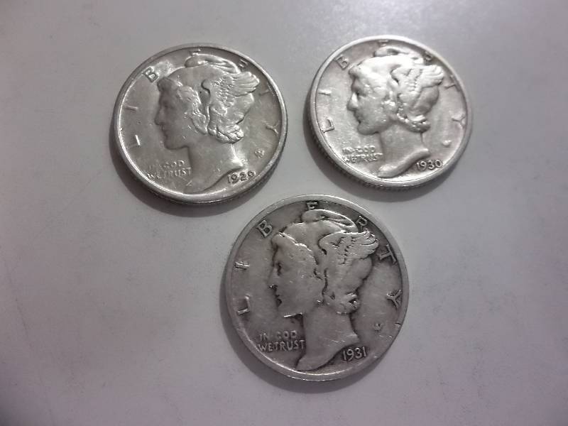 1929, 1930, 1931 Mercury Dimes All High Grades
