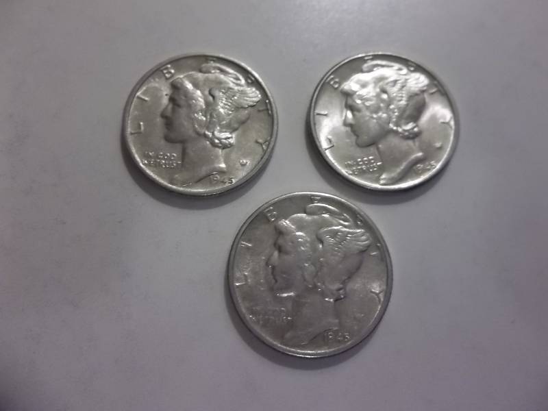 1945, 1945 D, 1945 D Mercury Dimes All MS