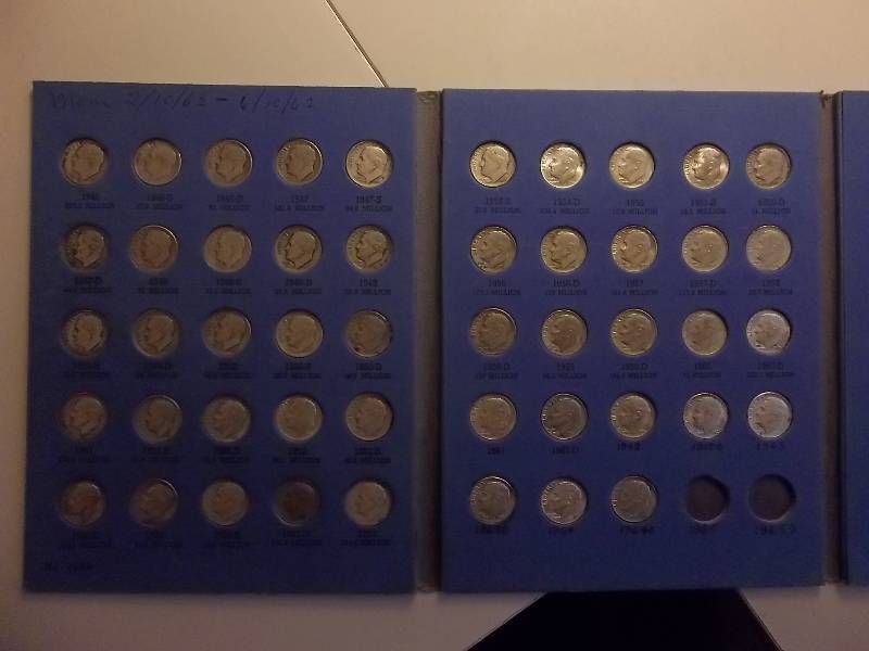1946 To 1964 Roosevelt Dime  Complete Collection Most AU-BU