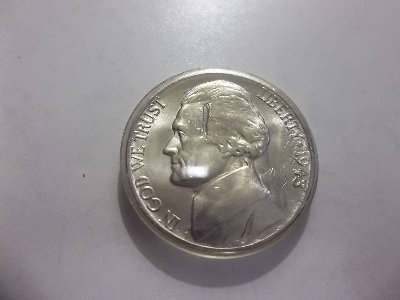 1943 S War Time Silver Nickel Unc MS