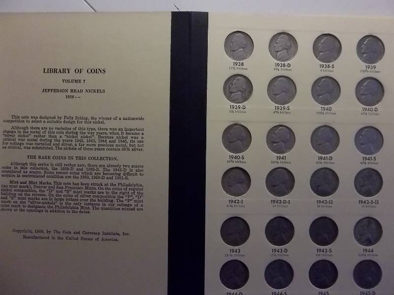1938 To 1965 Complete Jefferson Nickel Collection Including All Keys- All In Excellent Condition