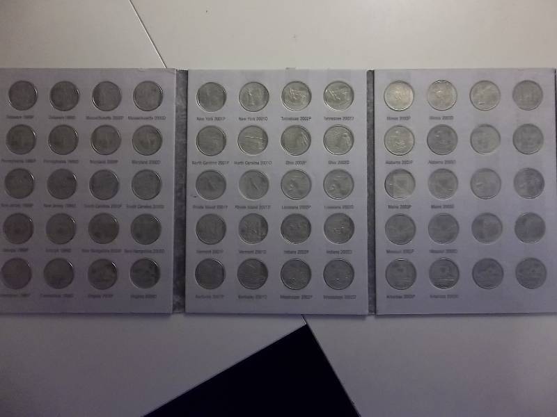 Complete Set Of 50 State Quarters 2 Volumes 135 Coins- $34.00 In Face Value