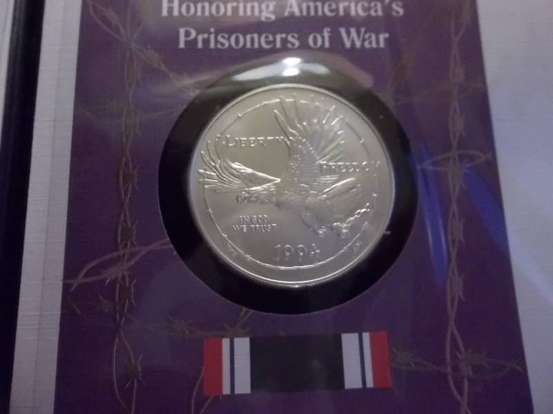 P.O.W. Coin First Day Cover Silver Dollar & Stamps In Collector Case