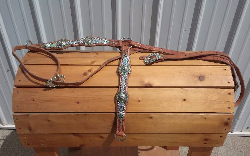 lot 45 image: Horse Tack - Green Rhinestones