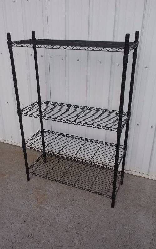 lot 86 image: Black Metal Shelf, 55x35x15
