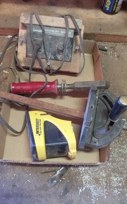 lot 123 image: Lot - Soldering Iron, Stud Finder, Etc
