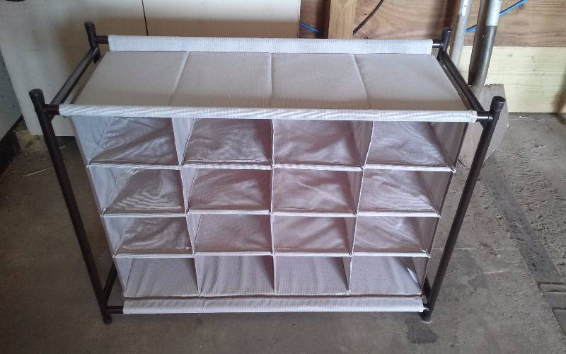 lot 196 image: Metal & Fabric Organizer, 24x32x13