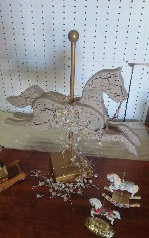 lot 236 image: Lot - Large Wood Carousel Horse, Misc