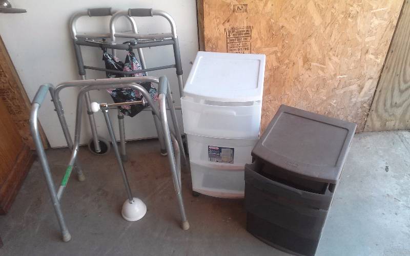 lot 253 image: Lot - Storage Organizers, Bath Tissue Holder, Walkers