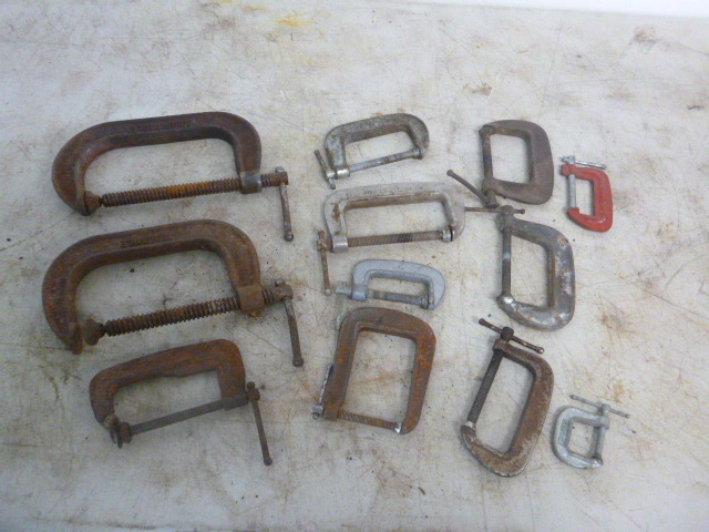 lot 37 image: 12 Miscellaneous C-Clamps