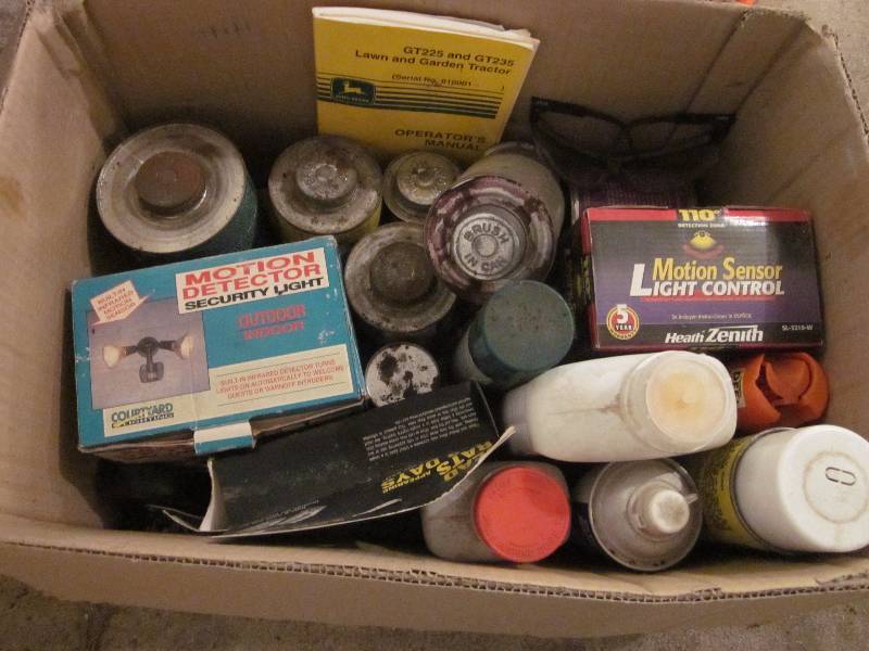 lot 37 image: Air Hose & a Box of Misc