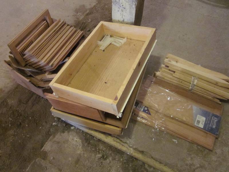 lot 55 image: Drawers, Drawer Face, 2 Doors, & Floor Heat Vents