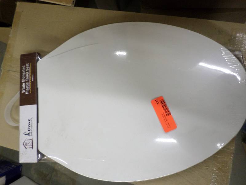 24-TOILET SEAT WHITE ELONGATED PLASTIC TOILET SEAT