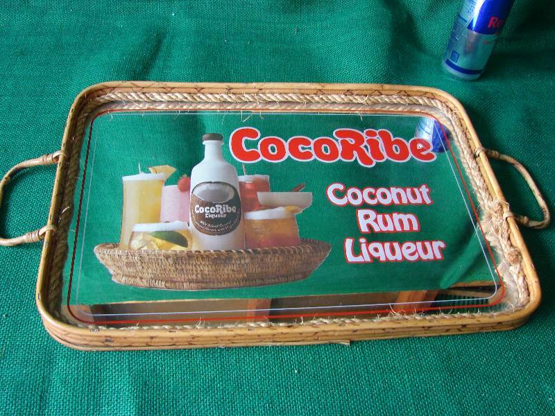lot 130 image: Vintage Serving TrayWall hanger --  COCORIBE (Coconut Rum Liqueur)
