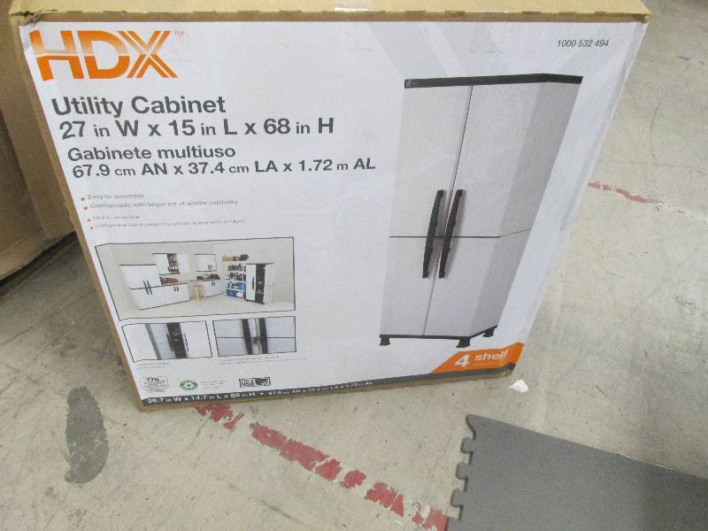HDX 27 in. W 4-Shelf Plastic Multi-...