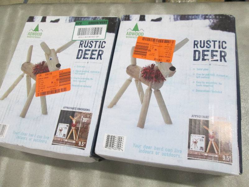 Lot of 3 Solid Pine Rustic Deer...