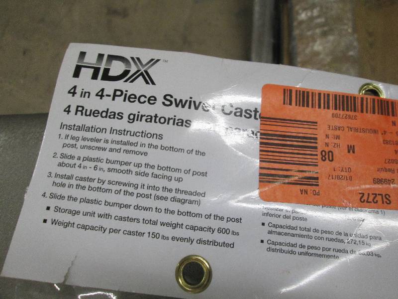 HDX 4 in. Industrial Casters with B...