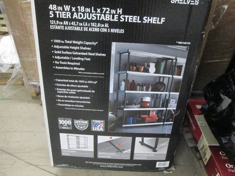 5 Tier Adjustable Steel Shelf 48x18...