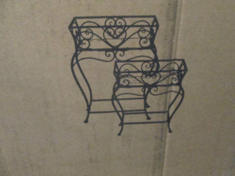 Set of 2 Metal Planters open box...