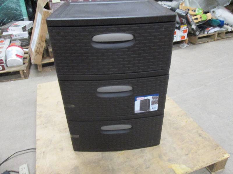 Sterilite 3 Drawer Plastic Wide Wea...