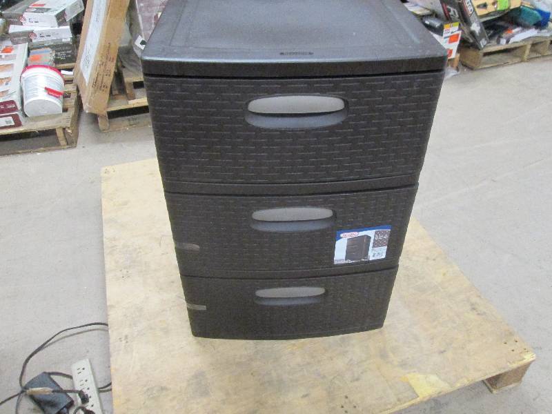 Sterilite 3 Drawer Plastic Wide Wea...