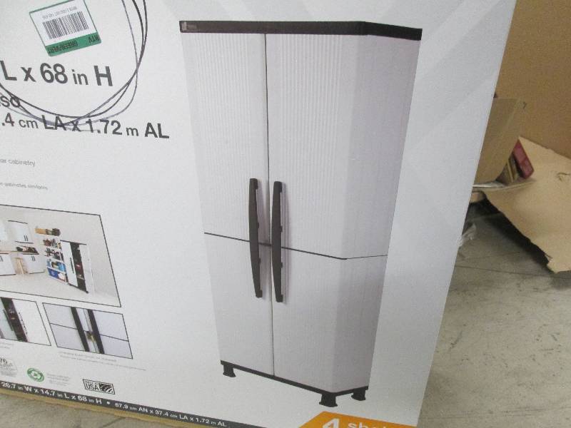 HDX 27 in. W 4-Shelf Plastic Multi-...