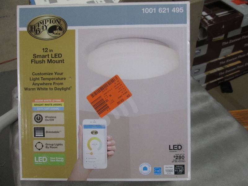 Hampton Bay 12 in  White LED Round ...