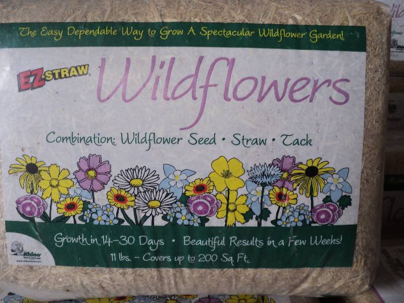 EZ straw wildflowers, covers 200 sq...
