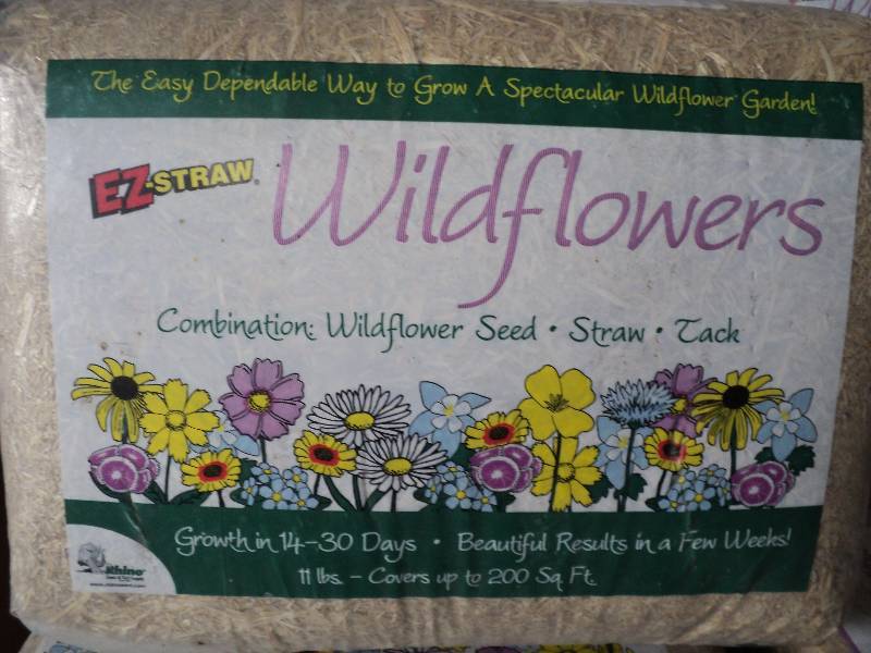 EZ straw wildflowers, covers 200 sq...