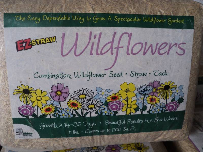 EZ straw wildflowers, covers 200 sq...