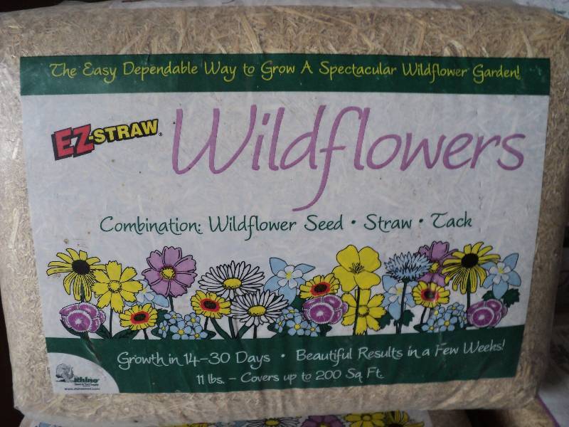 EZ straw wildflowers, covers 200 sq...
