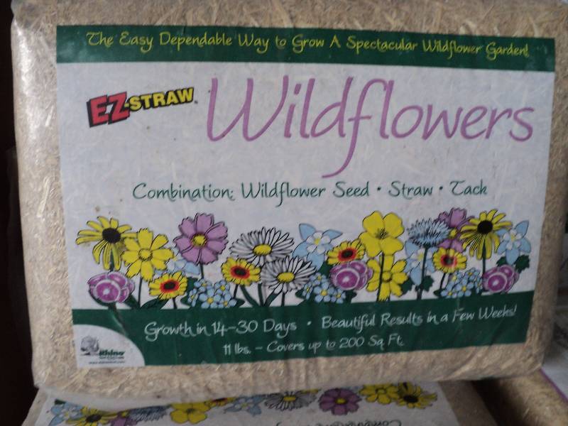 EZ straw wildflowers, covers 200 sq...