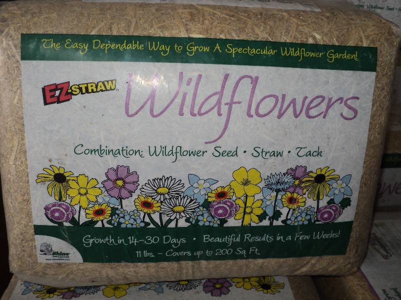EZ straw wildflowers, covers 200 sq...