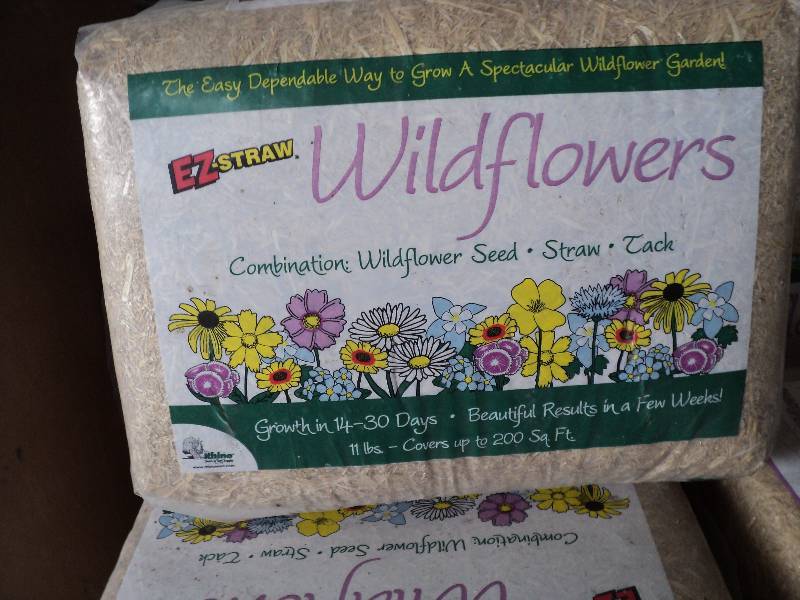 EZ straw wildflowers, covers 200 sq...