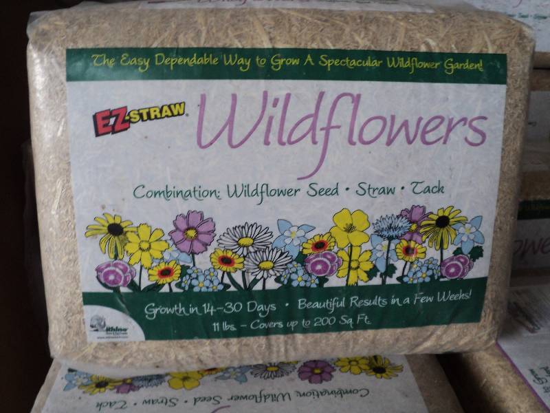 EZ straw wildflowers, covers 200 sq...