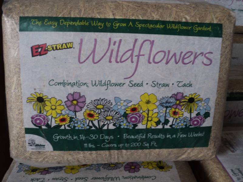 EZ straw wildflowers, covers 200 sq...
