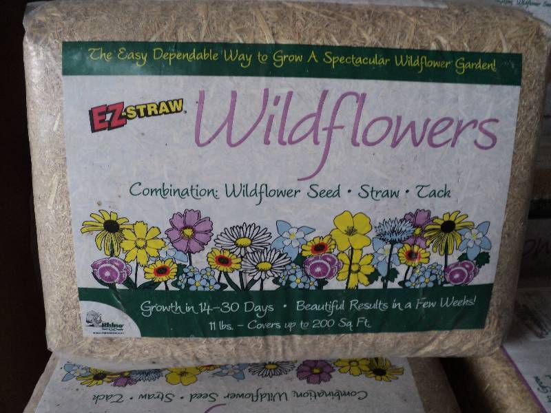 EZ straw wildflowers, covers 200 sq...
