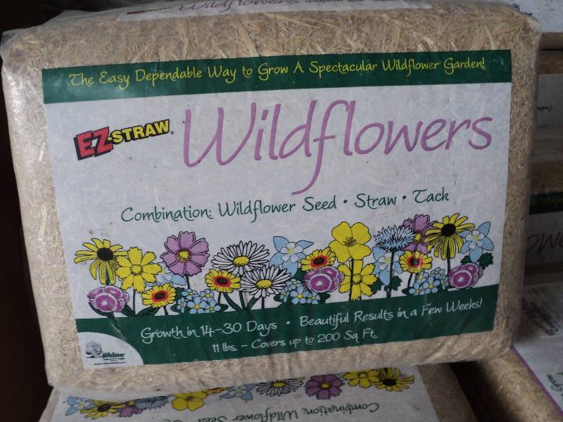 EZ straw wildflowers, covers 200 sq...