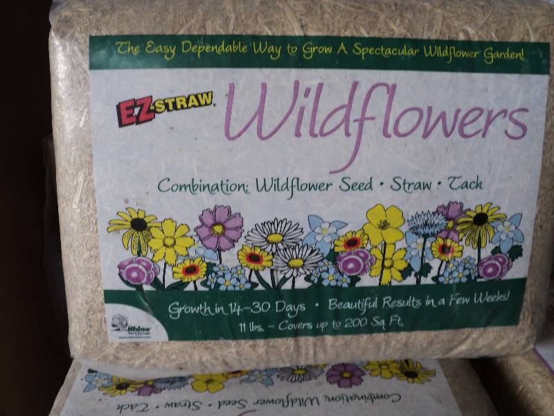 EZ straw wildflowers, covers 200 sq...