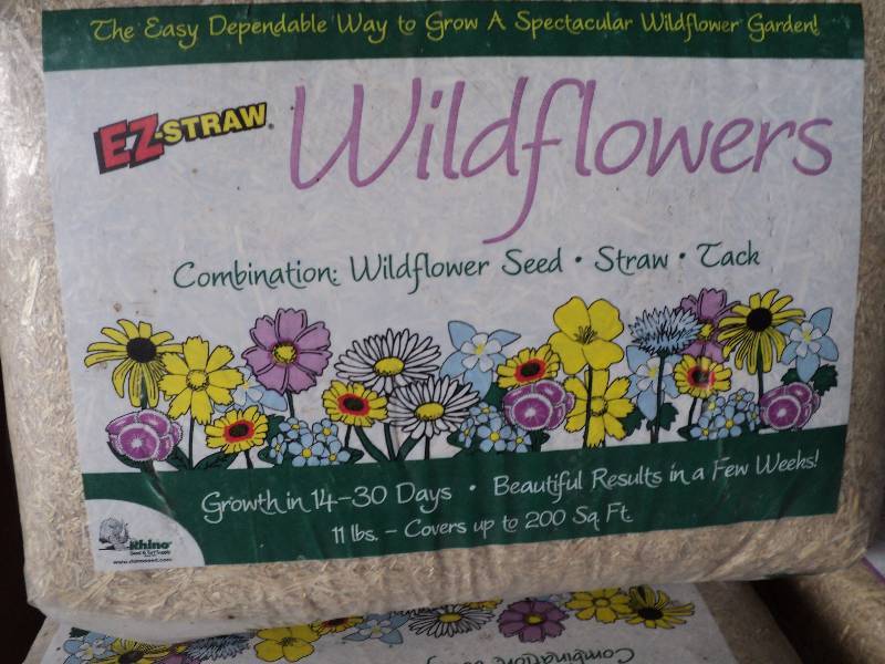 EZ straw wildflowers, covers 200 sq...