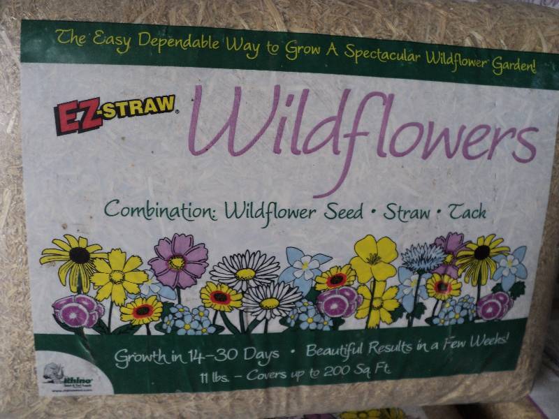 EZ straw wildflowers, covers 200 sq...